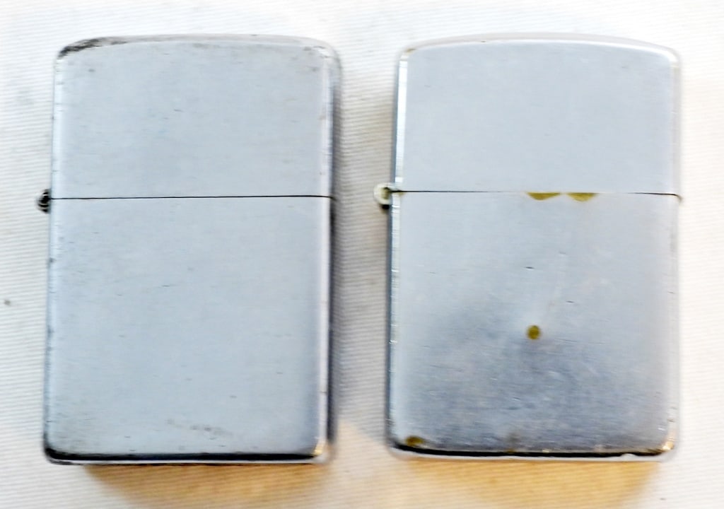 (2) 1950's BRUSHED CHROME ZIPPO LIGHTERS (1 of 4)