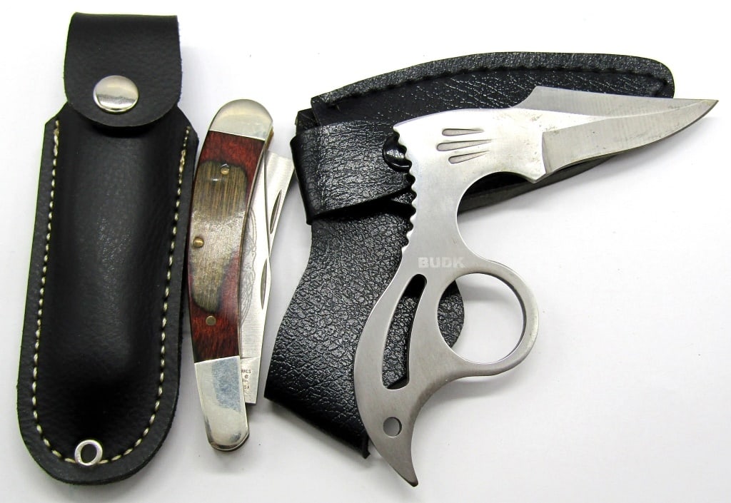 Pocket Knife & Fixed Blade with Sheaths (1 of 6)