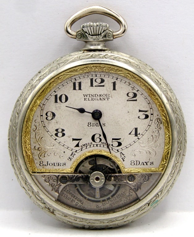 WINDSOR ELEGANT 8 DIAS POCKET WATCH (1 of 4)