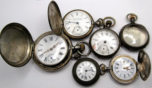 (5) POCKET WATCHES for PARTS / REPAIR