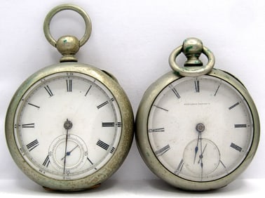 (2) VTG KEY-WIND 18 size POCKET WATCHES
