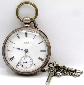 A.W. Co WALTHAM KEY-WIND WATCH w/KEY
