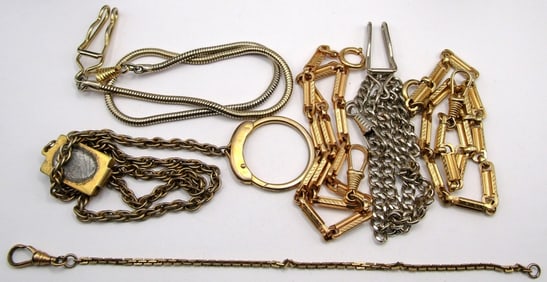 (6) VTG POCKET WATCH CHAINS