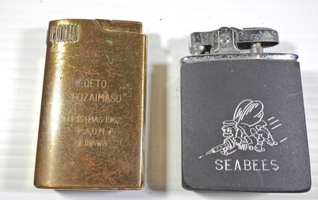 (2) MILITARY LIGHTERS - musical wind-ups