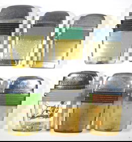 (6) SEE THRU VINTAGE LIGHTERS - DICE,