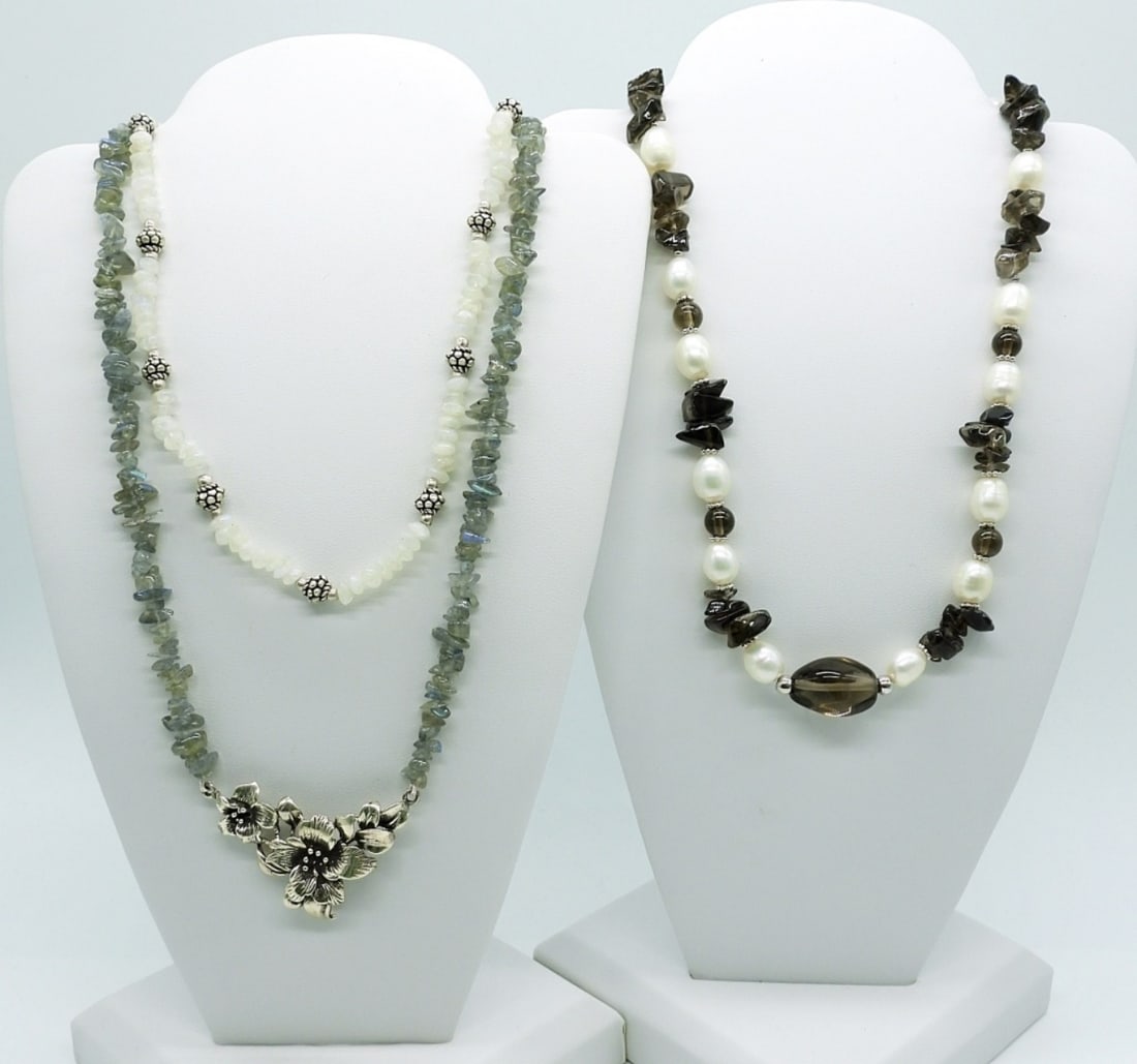 Sterling Mixed Gemstone Necklaces (1 of 2)