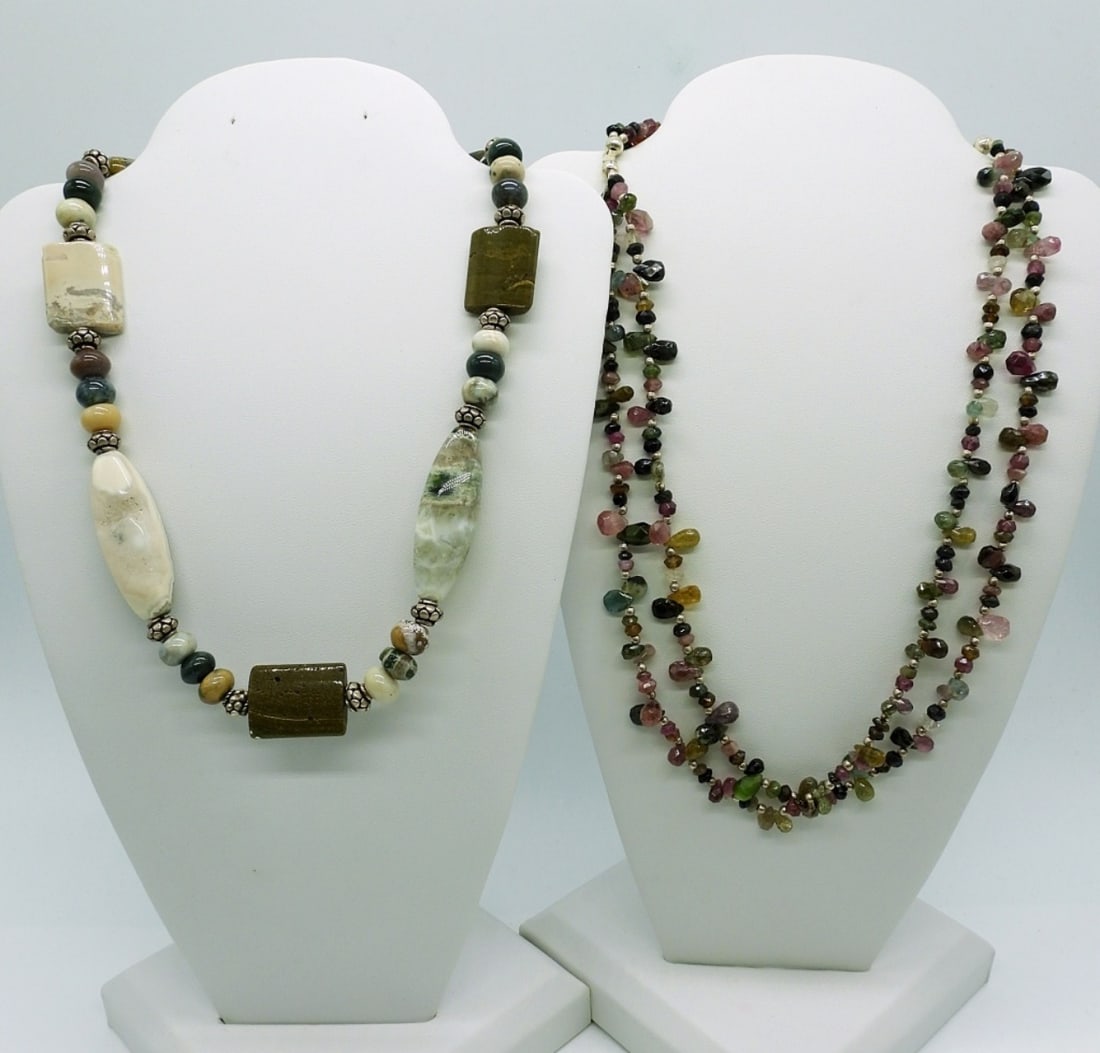 Sterling Natural Gemstone Necklaces (1 of 2)