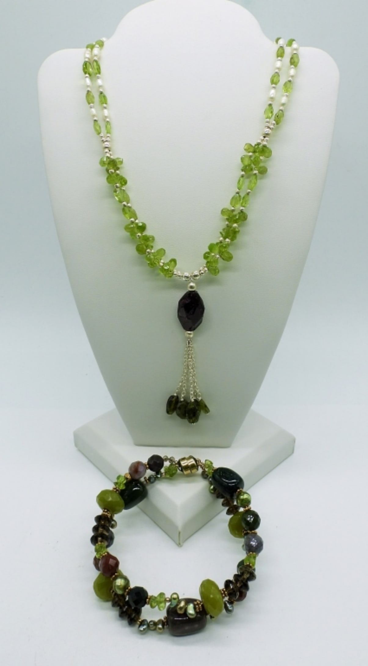 Sterling Natural Stone Boho Necklace & Bracelet (1 of 2)