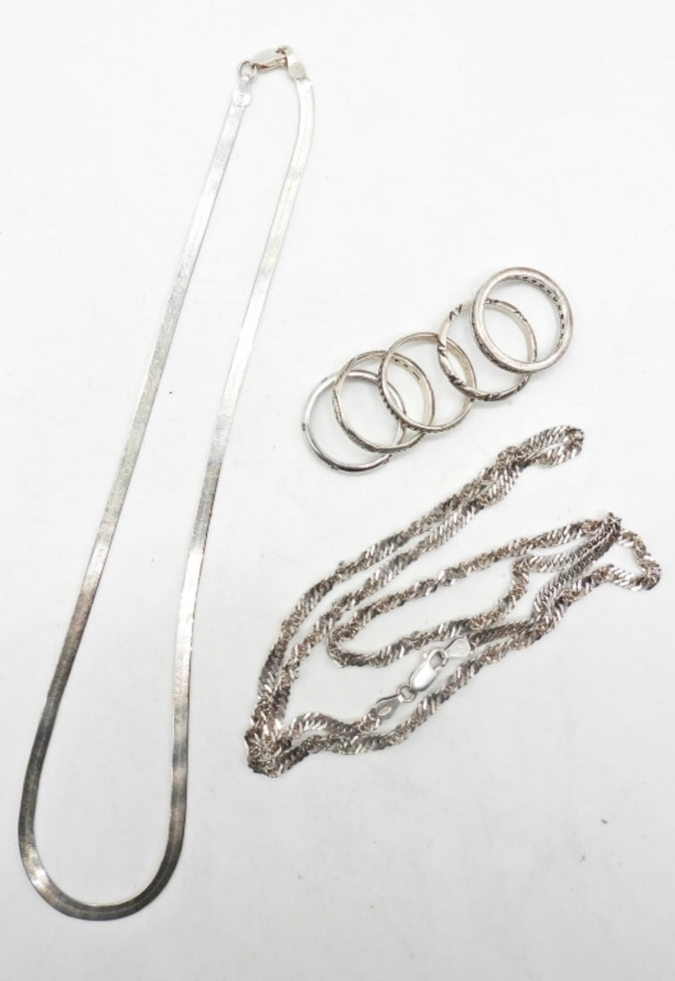 Sterling Necklaces & Rings Set (1 of 3)