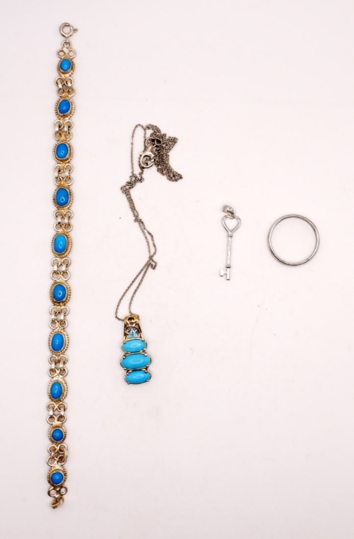 Sterling Turquoise Colored Jewelry Set (1 of 2)