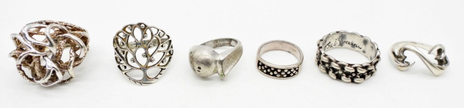 (6) VINTAGE STERLING SILVER RINGS (1 of 2)
