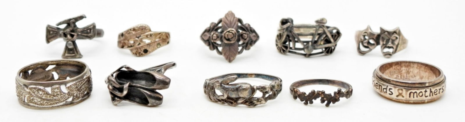 (10) ANTIQUE STERLING SILVER RINGS (1 of 2)