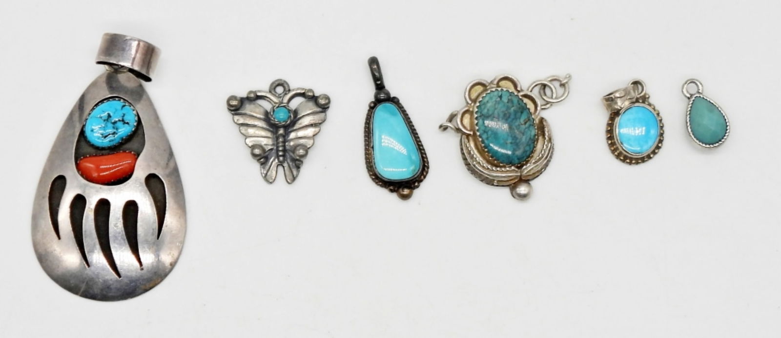 (6) STERLING & TURQUOISE PENDANTS (1 of 2)