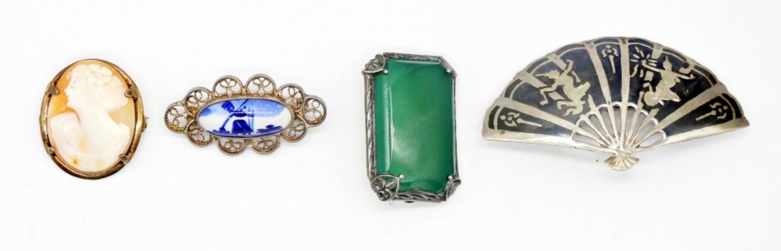 (4) ANTIQUE STERLING SILVER BROOCH PINS (1 of 2)