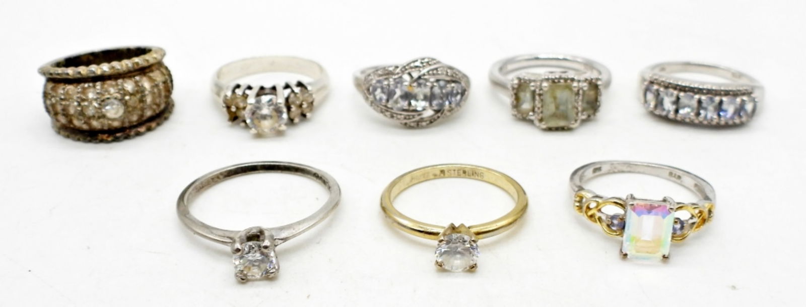 (8) STERLING SILVER GEMSTONE RINGS (1 of 2)