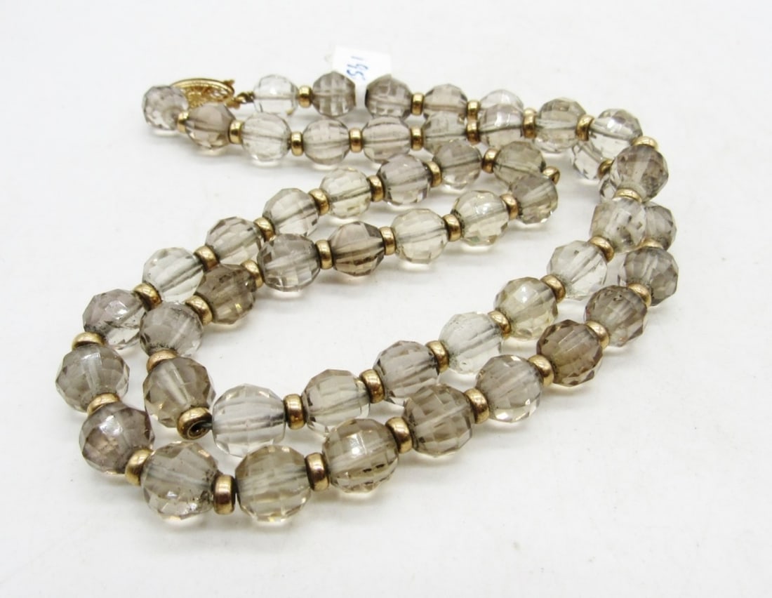 14K Lemon Quartz Beaded Necklace (1 of 2)