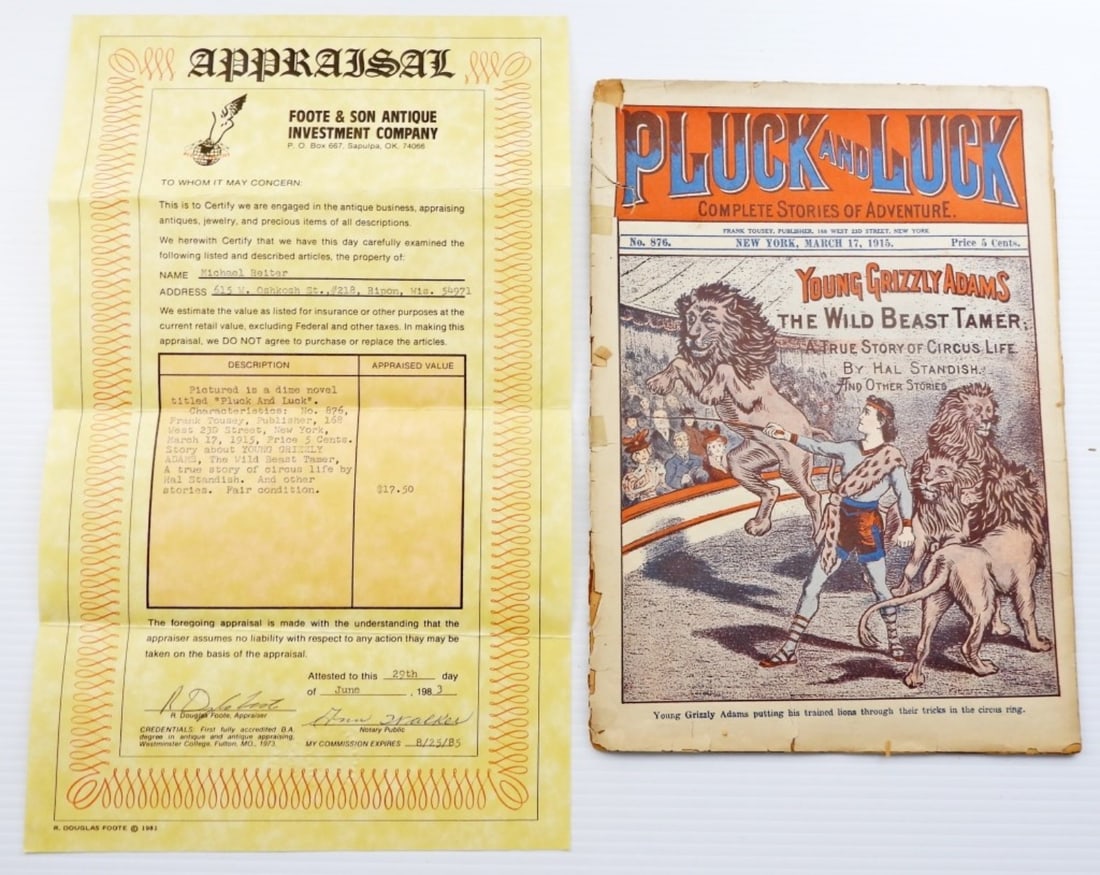 1915 PLUCK and LUCK #876 YOUNG GRIZZLY (1 of 3)