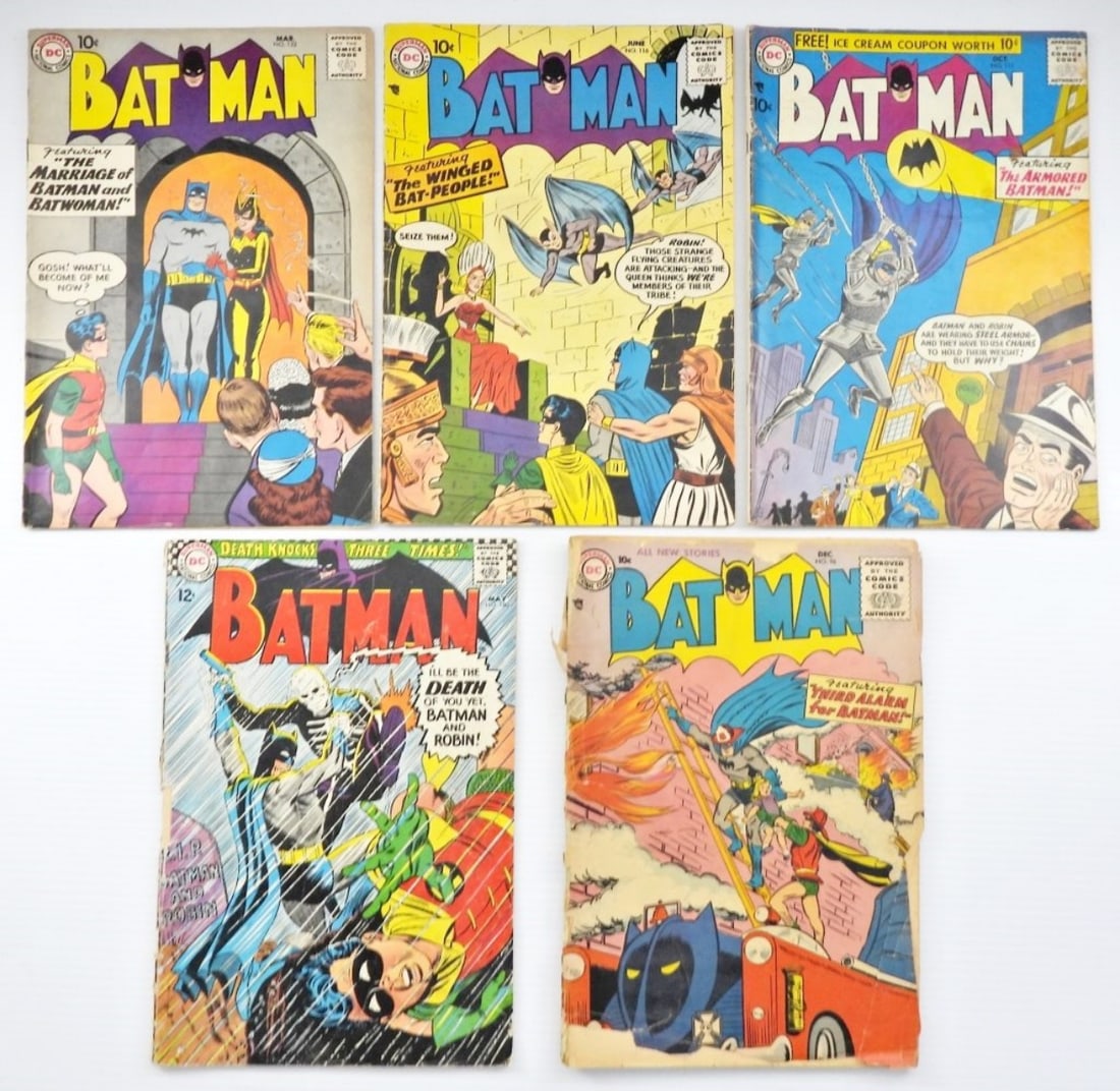 (5) DC BATMAN COMICS 10c & 12c ISSUES (1 of 2)