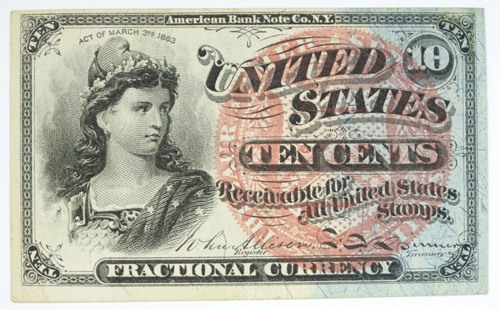10 CENTS FRACTIONAL CURRENCY NOTE (1 of 2)