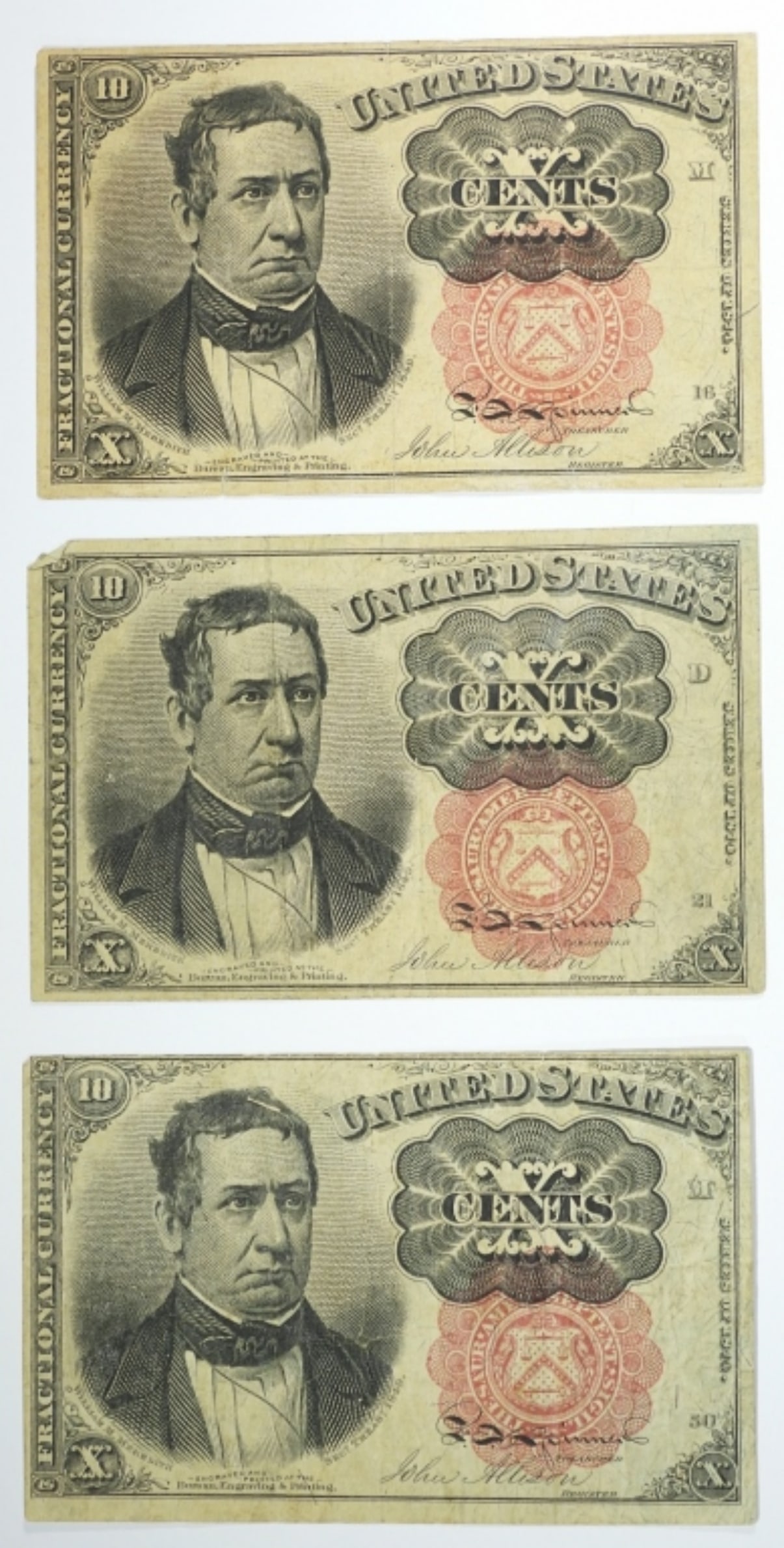 (3) 10 CENTS FRACTIONAL CURRENCY NOTES (1 of 2)