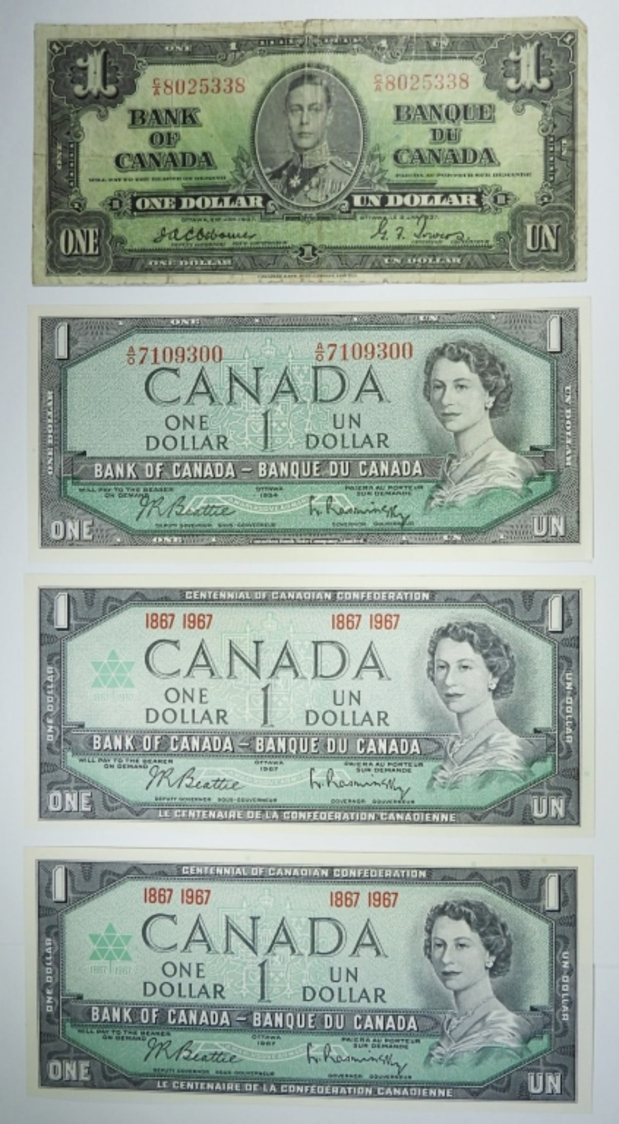 (4) $1 BANK OF CANADA NOTES (1 of 2)