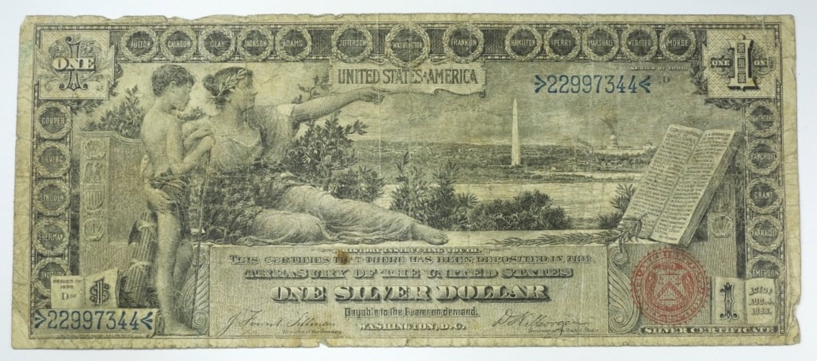 1896 $1 "EDUCATIONAL" SILVER CERTIFICATE (1 of 2)