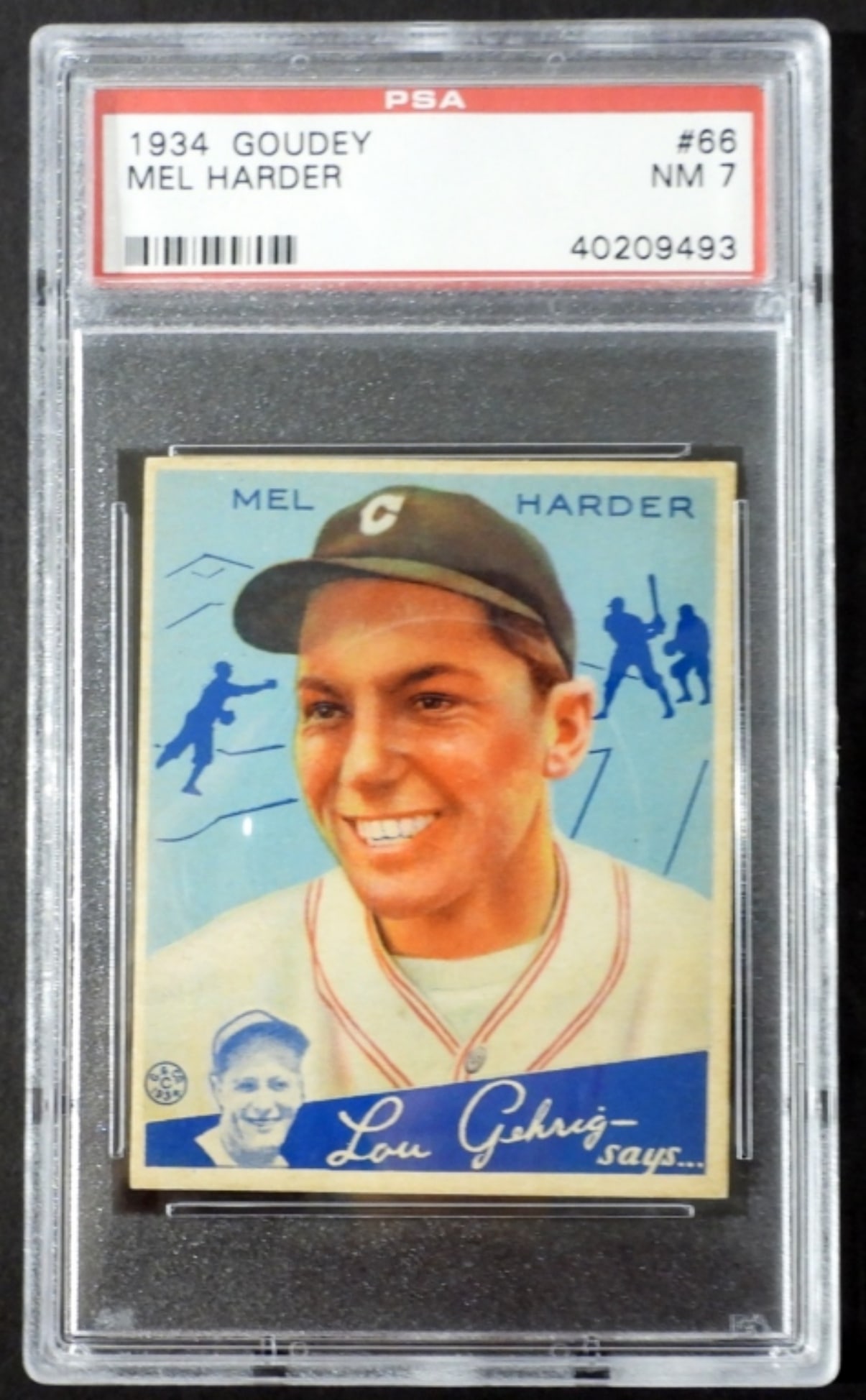 1934 GOUDEY #66 MEL HARDER PSA 7: CLEVELAND INDIANS ROOKIE