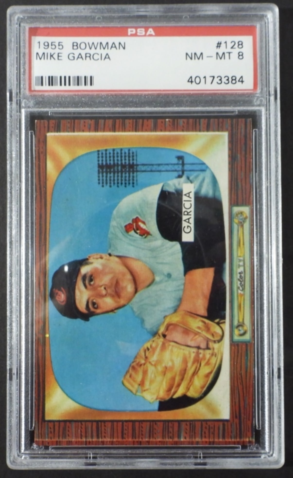 1955 BOWMAN #128 MIKE GARCIA PSA 8 (1 of 2)