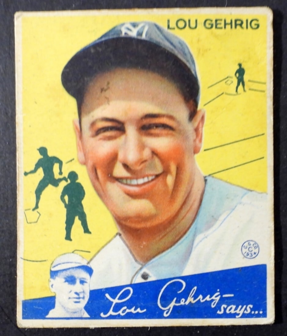 1934 GOUDEY #37 LOU GEHRIG AUTHENTIC (1 of 2)