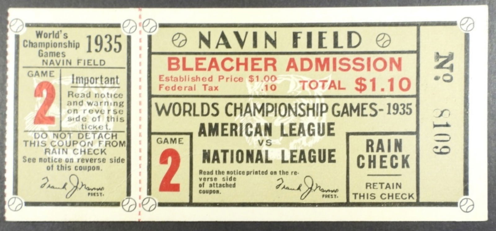 1935 Navin Field Detroit Tigers vs Chicago Cubs (1 of 2)