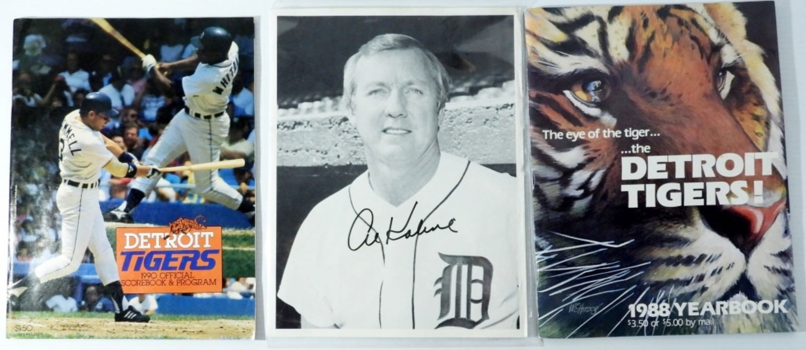 AL KALINE AUTO PHOTO & (2) TIGER BOOKS (1 of 2)