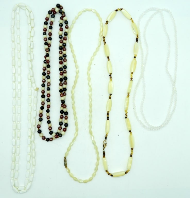 (5) BEADED NECKLACES - BOHO & MORE (1 of 2)
