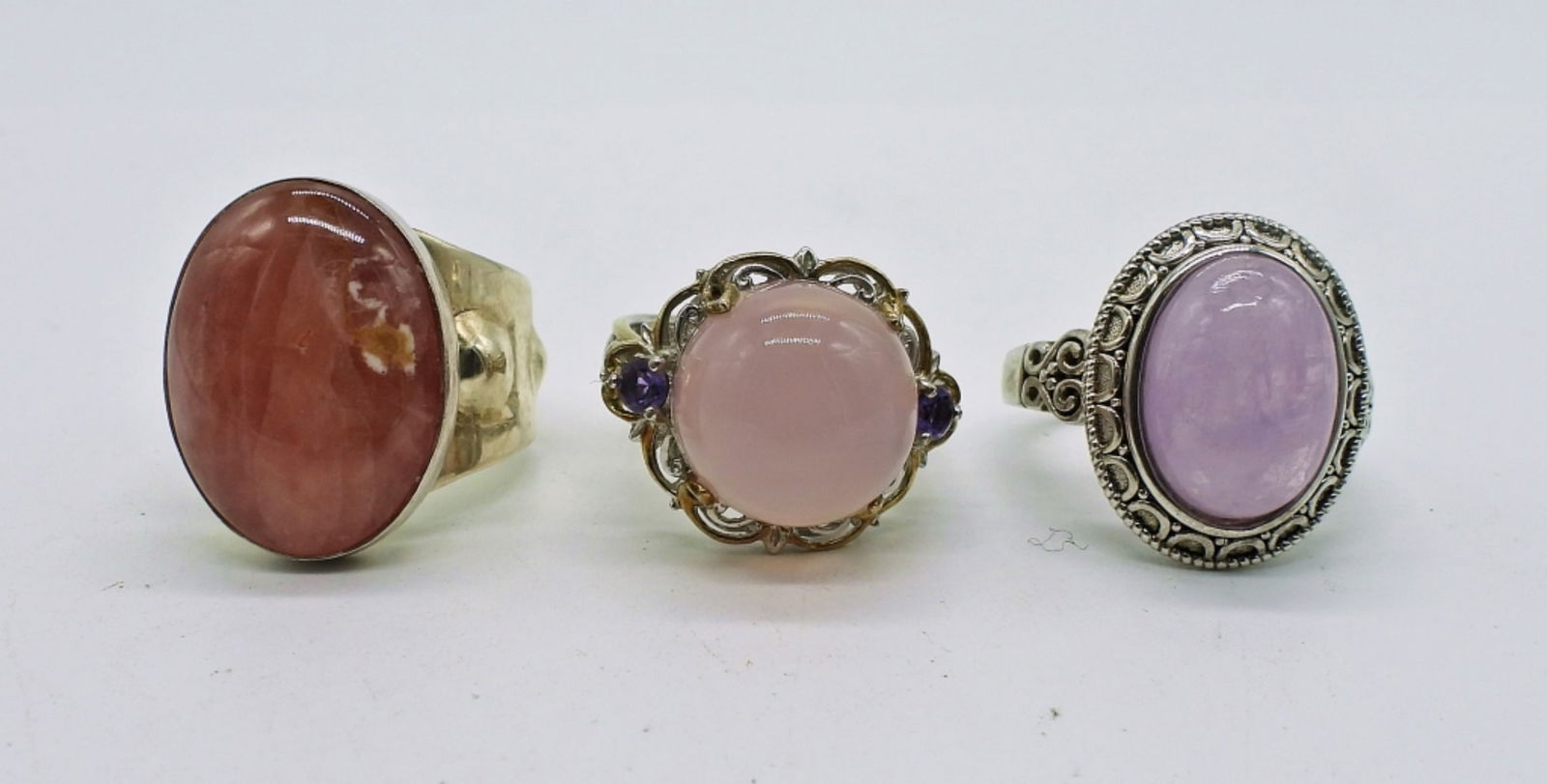 Sterling Pink Gemstone Rings (1 of 2)