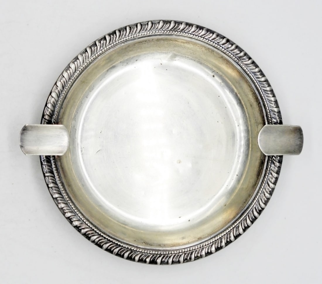 STERLING ASHTRAY STAMPED on BOTTOM: 4 1/2" ACROSS - NICE CONDITION (55 DWT)