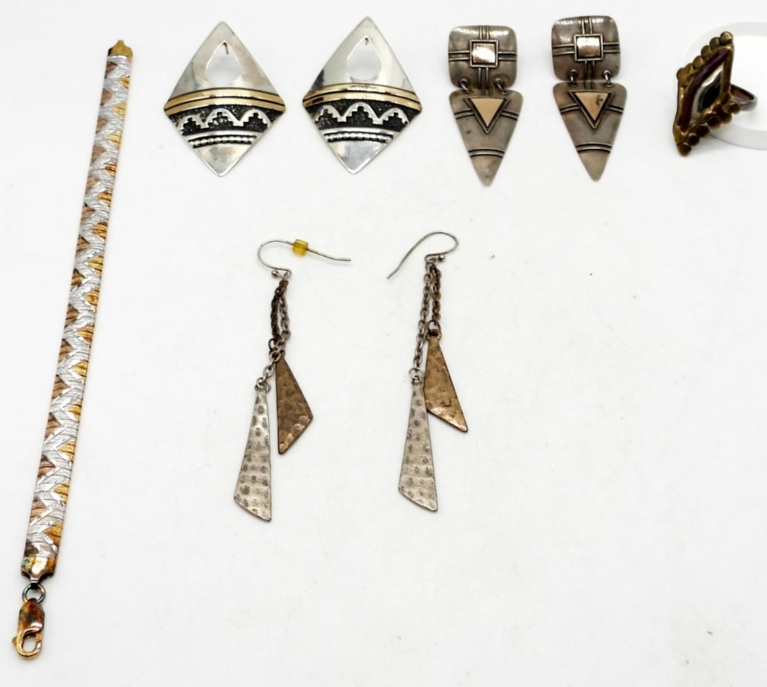 TWO-TONE STERLING JEWELRY LOT - RING 9.5 (1 of 2)