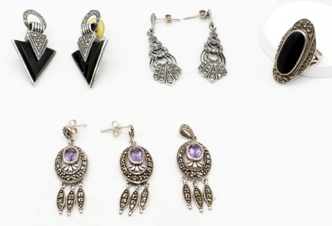 MARCASITE STERLING JEWELRY LOT - PRETTY (1 of 2)