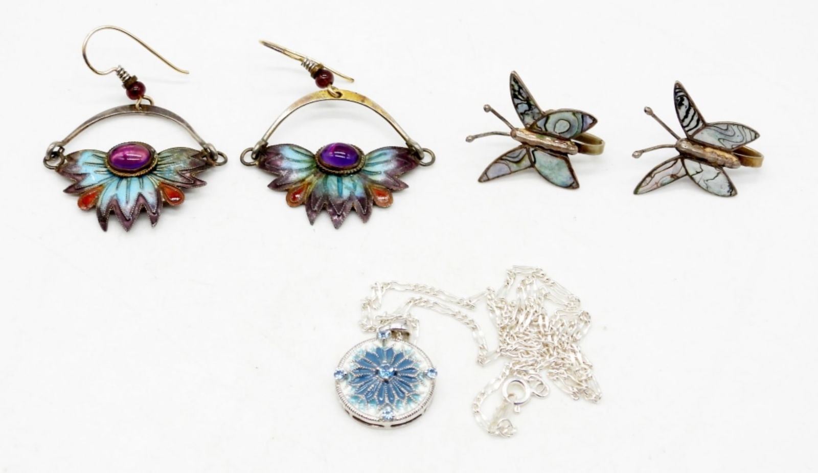 ABALONE BUTTERFLY 925 EARRINGS plus (1 of 2)