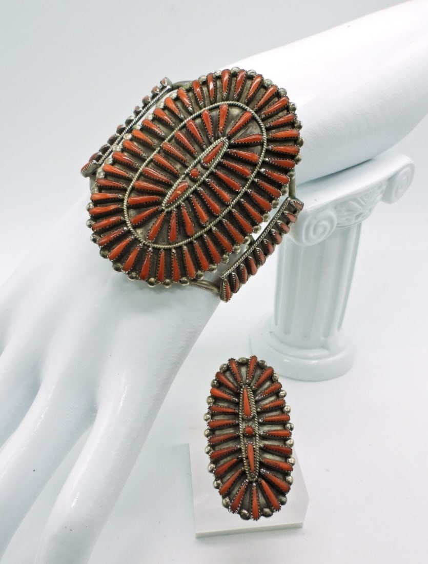 Sterling Navajo Bracelet & Ring (1 of 4)