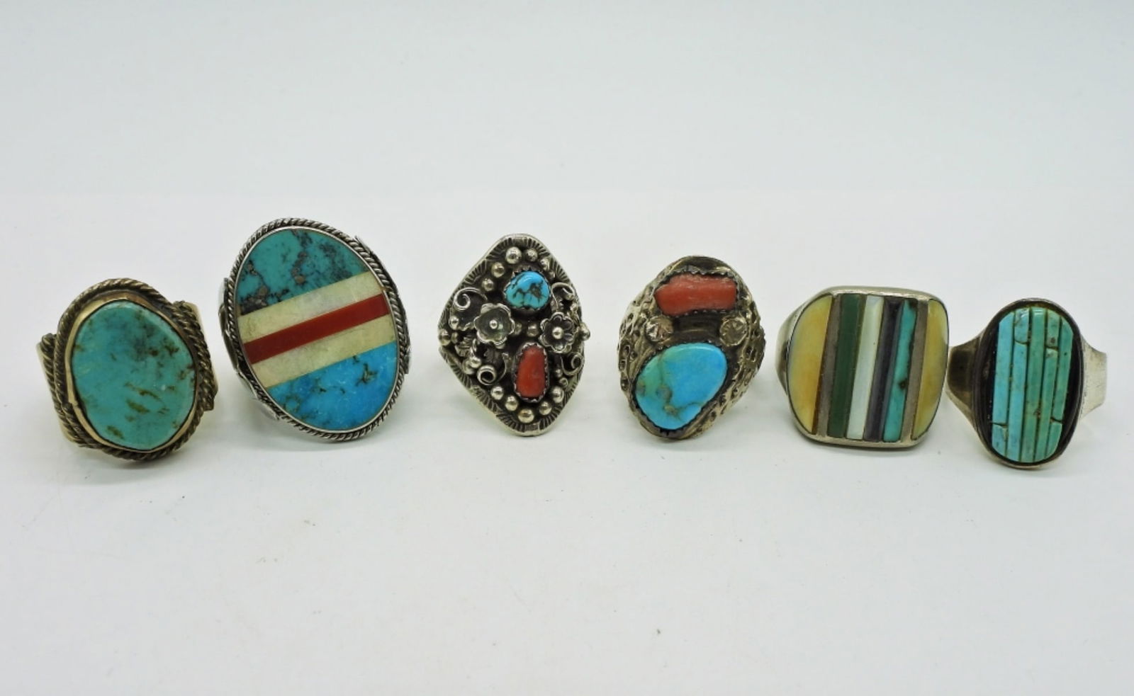 6 Turquoise 925 Rings (1 of 3)