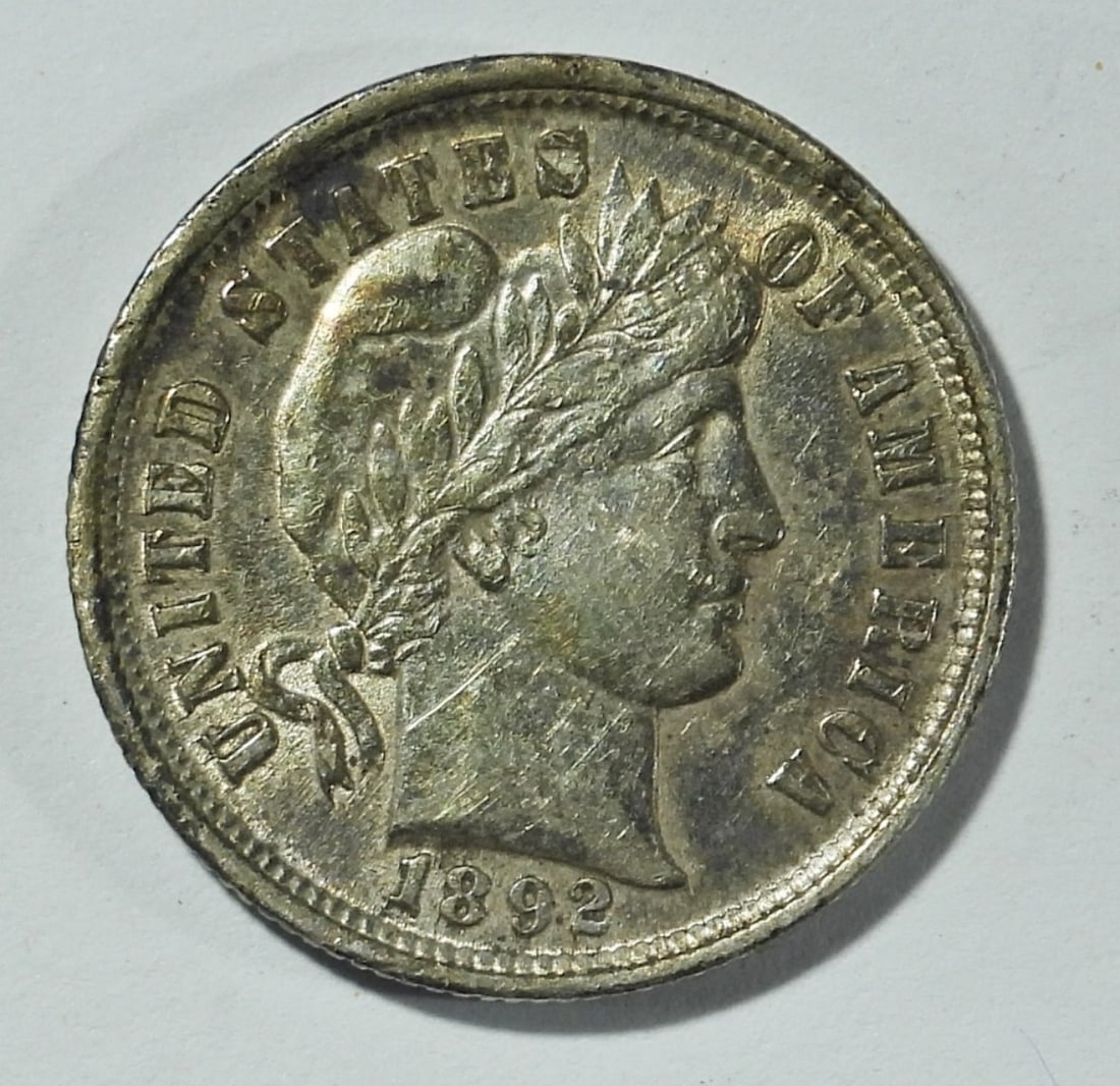 1892 BARBER DIME VF (1 of 2)