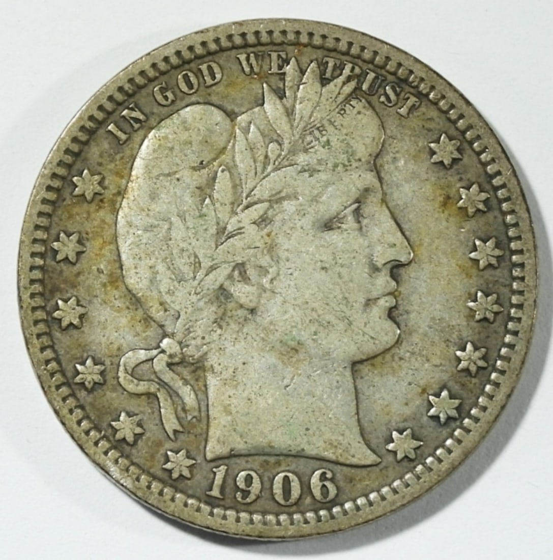 1906 BARBER QUARTER VF (1 of 2)
