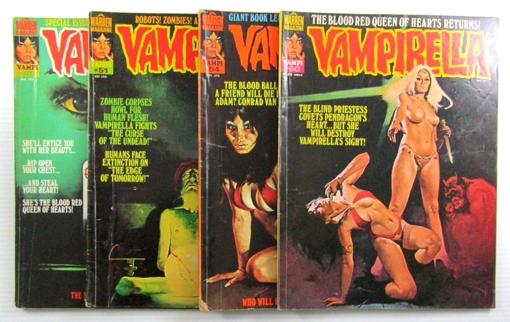 Vampirella #49, 51, 54, 60 Warren Magazines (1 of 5)