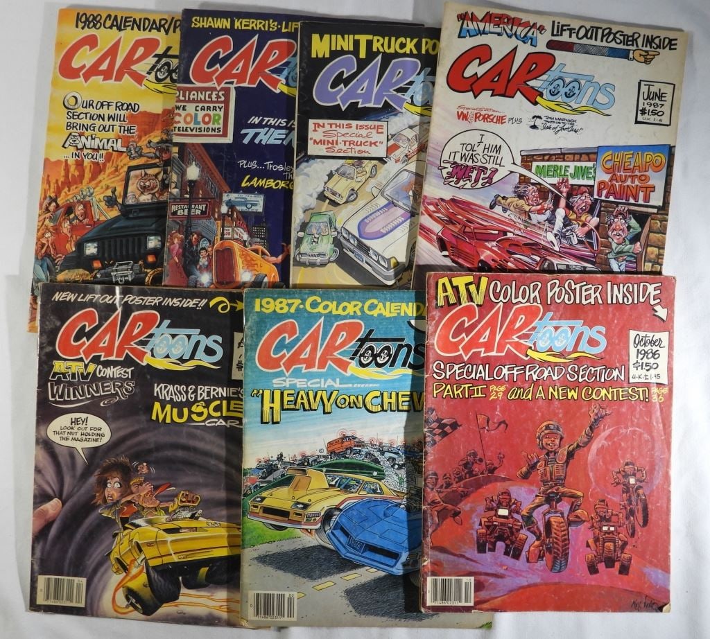 (7) CARtoons MAGAZINE COMIC LOT (1 of 2)