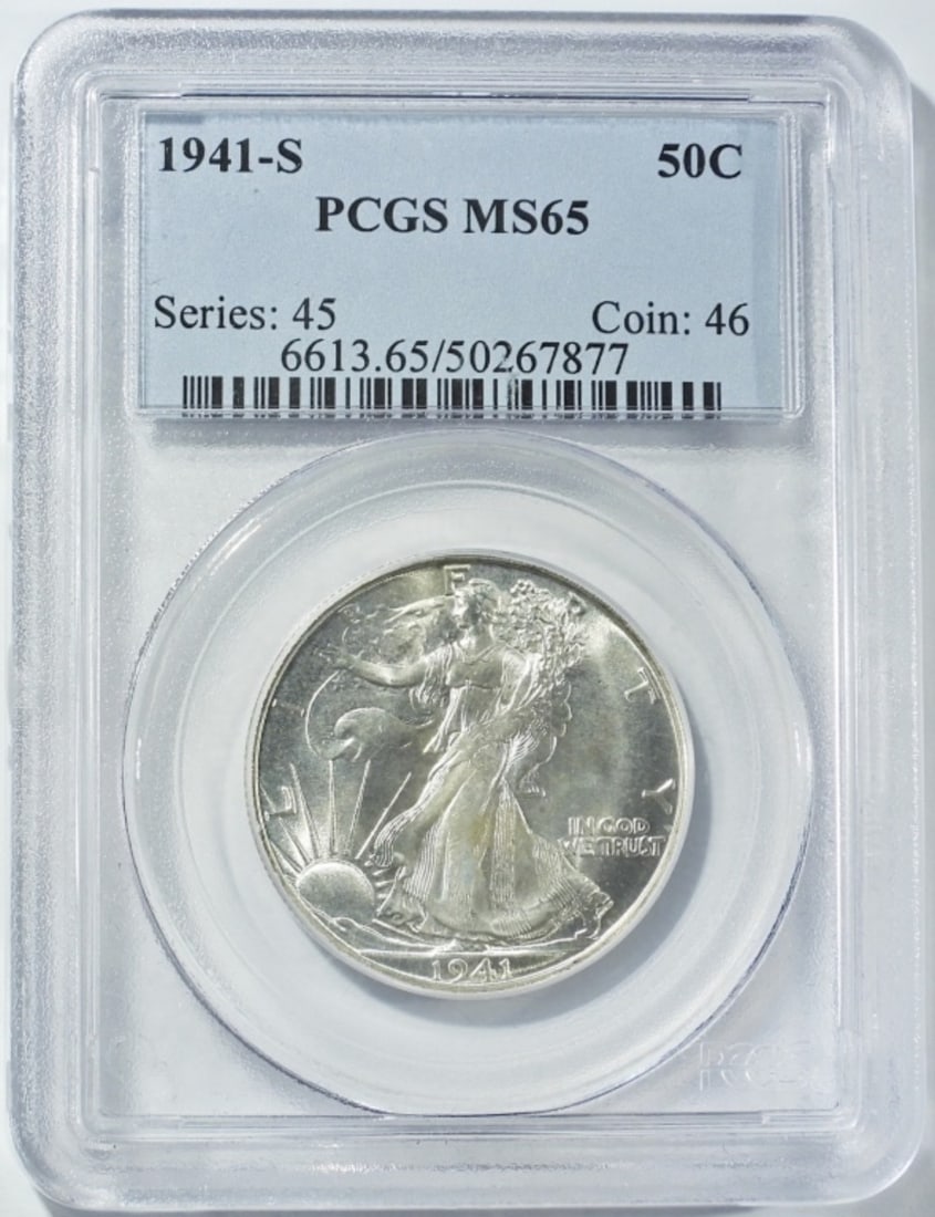 1941-S WALKING LIBERTY HALF PCGS MS-65 (1 of 4)