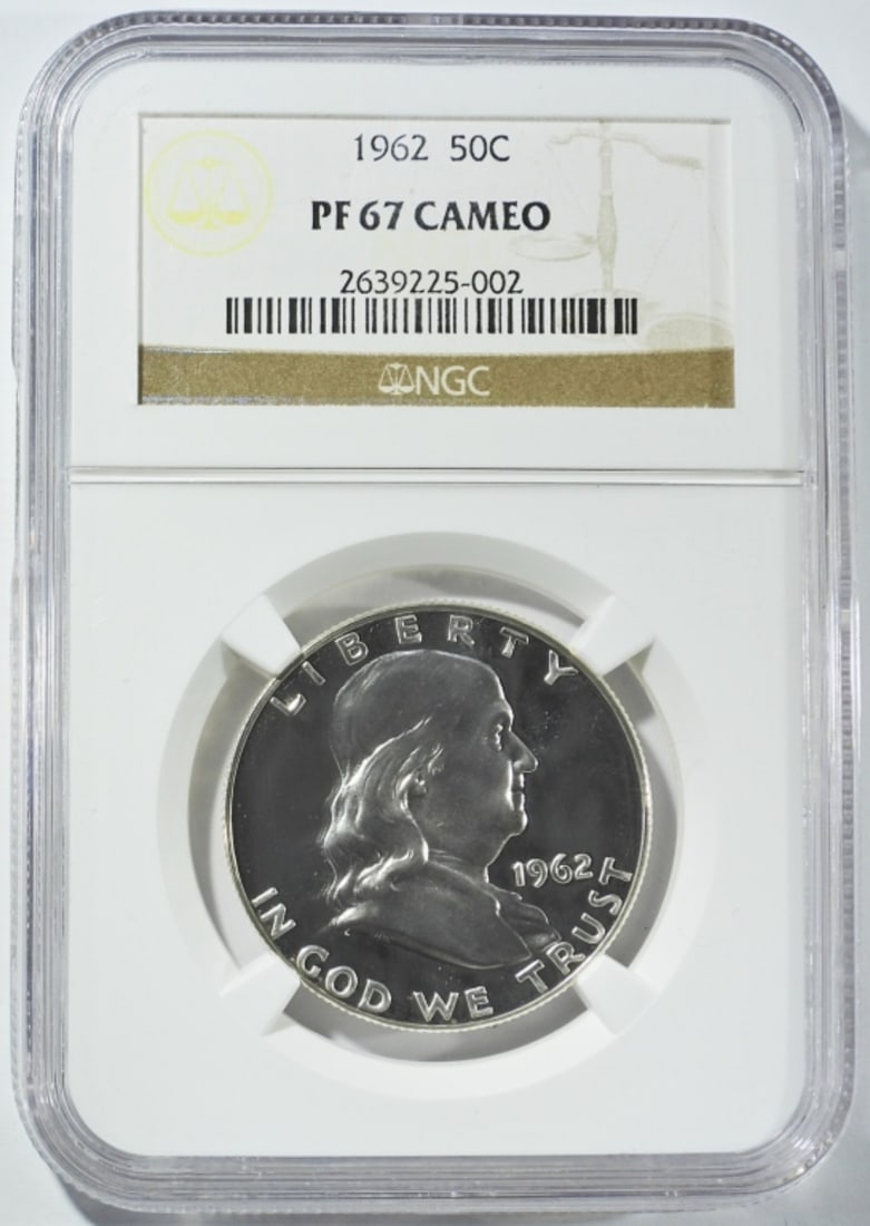 1962 FRANKLIN HALF NGC PF-67 CAMEO (1 of 4)