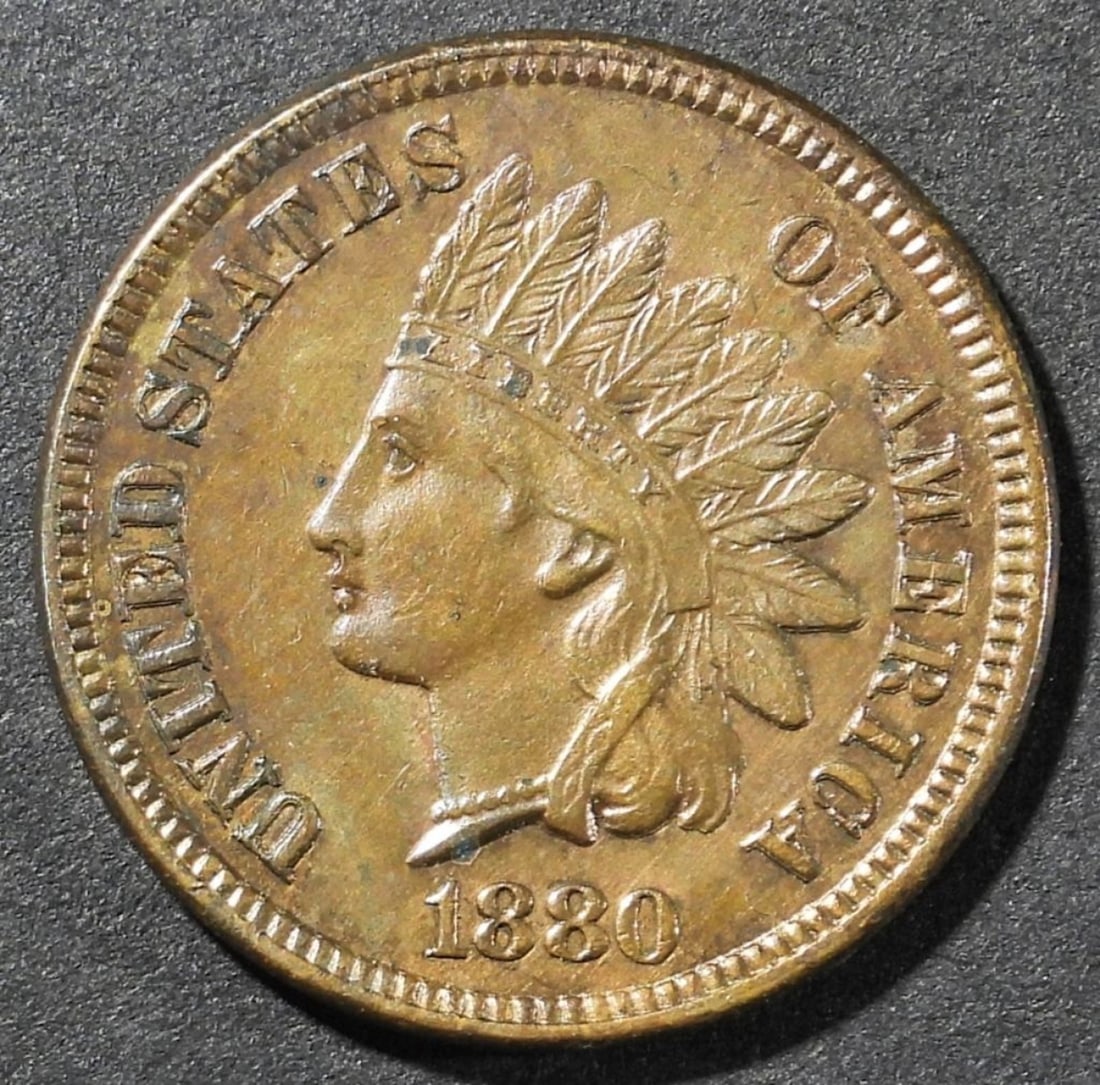 1880 INDIAN HEAD CENT AU/BU (1 of 2)