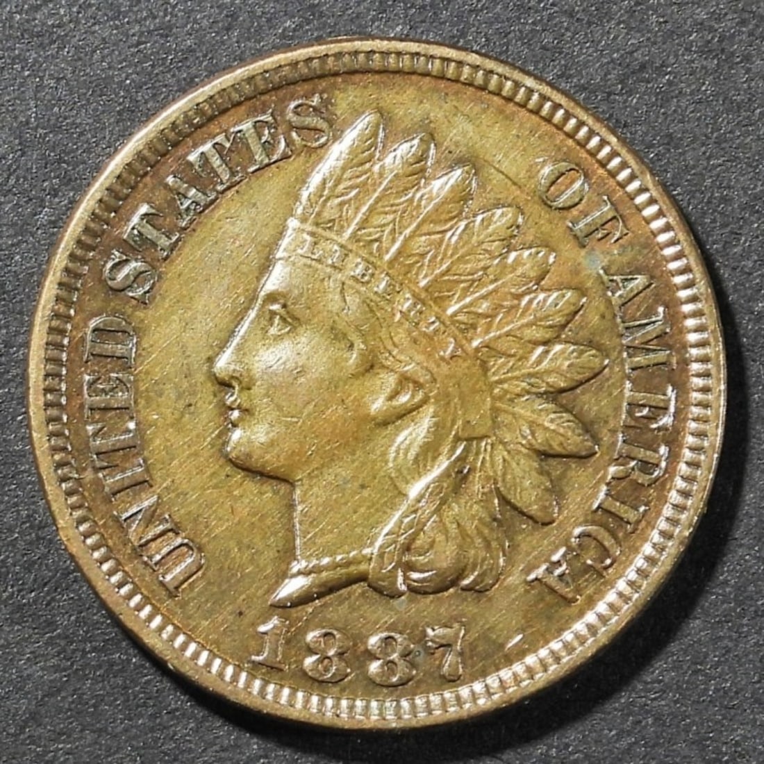 1887 INDIAN HEAD CENT AU/BU (1 of 2)
