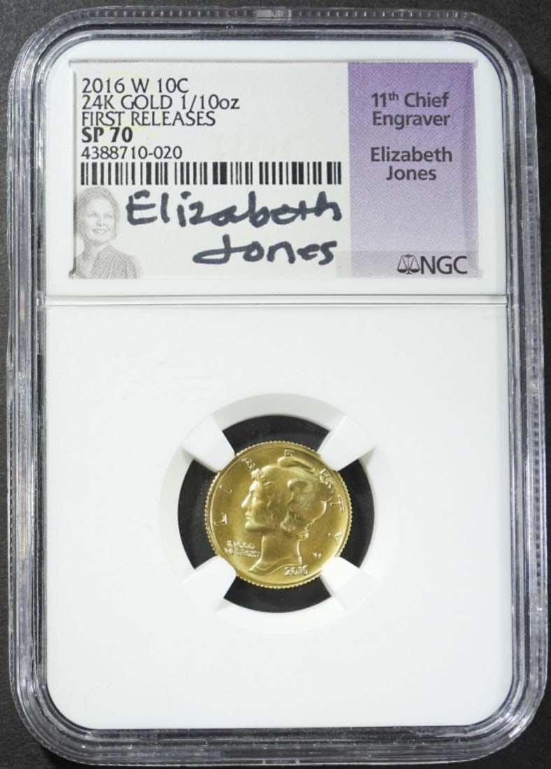 2016-W 10C 24K GOLD 1/10 OZ NGC SP-70 (1 of 4)