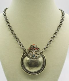 Silver Tone Perfume Necklace