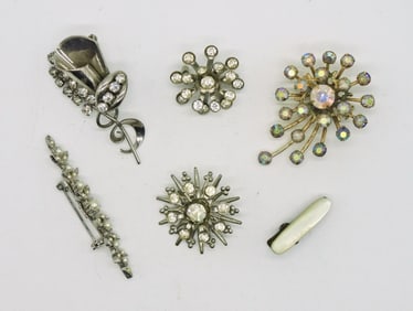 Vintage Rhinestone Brooches & Hair Clip